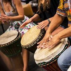 Drum Circle group at Kirkridge