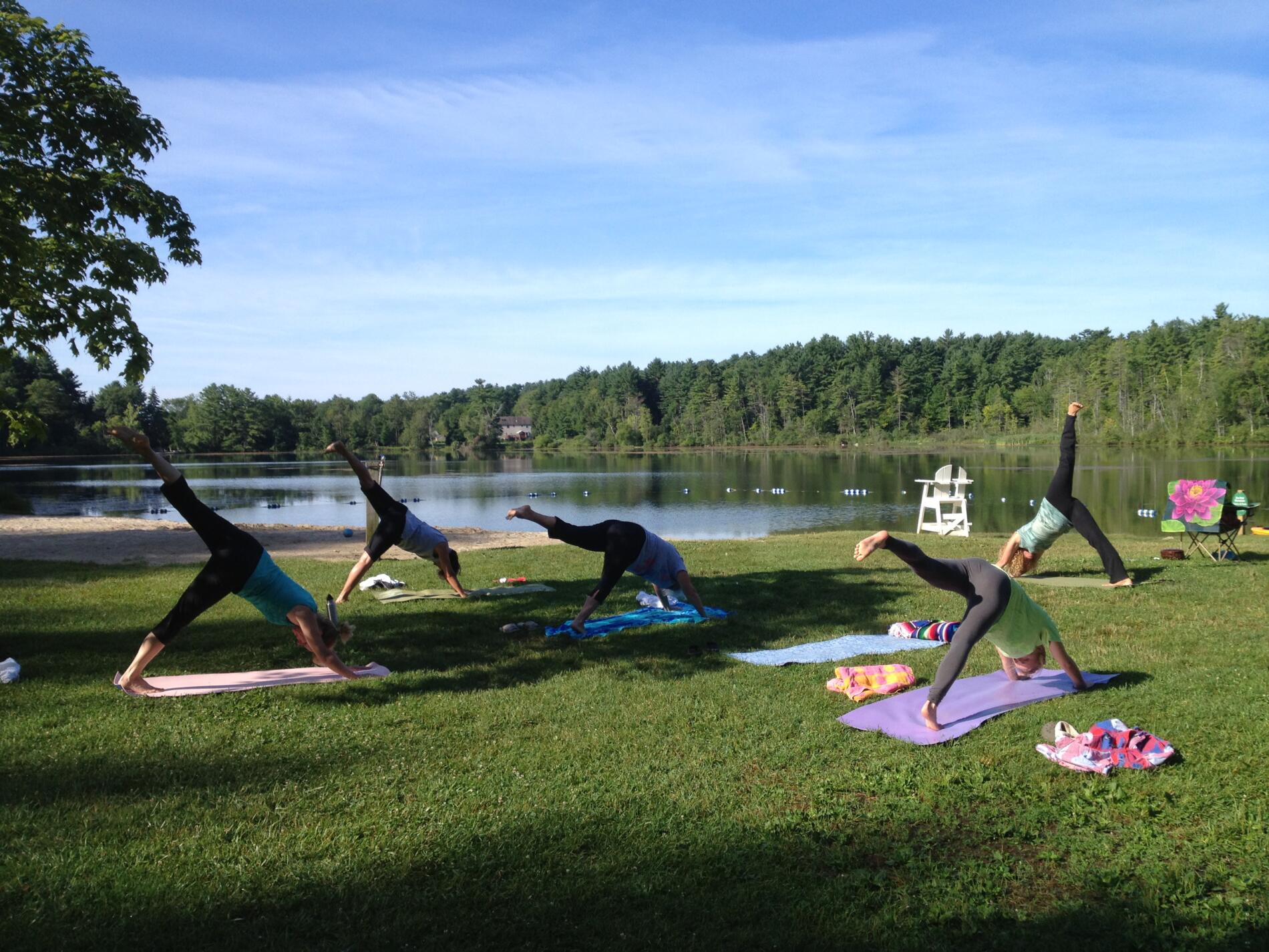 yoga at the lake