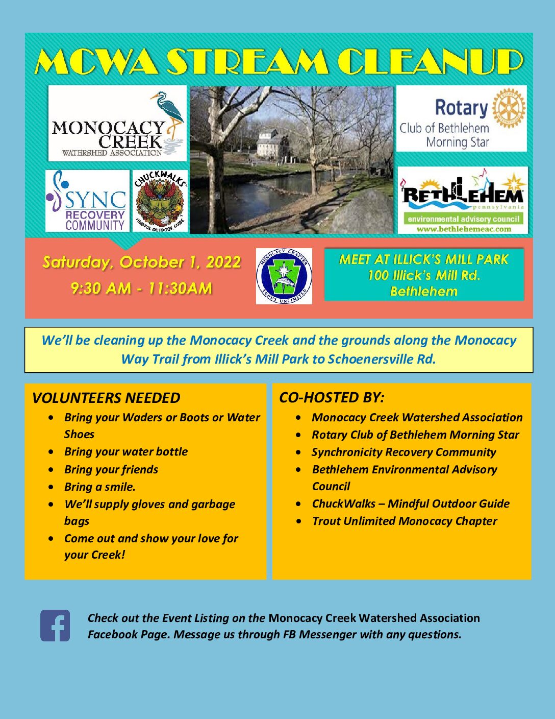Sync Service Creek Clean Up-Monocacy Creek Watershed Association